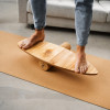 OEM Custom Wooden Balance Board Set with Cork Roll and Stand, Ideal for Beginners, Adults, and Kids