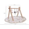 Montessori Wooden Baby Play Gym OEM Reversible Washable Mat with Hanging Toys for Newborns