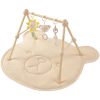 4-in-1 Wooden Baby Play Gym and Activity Mat OEM Soft Cotton Tummy Time Mat with Detachable Toys for Sensory Development