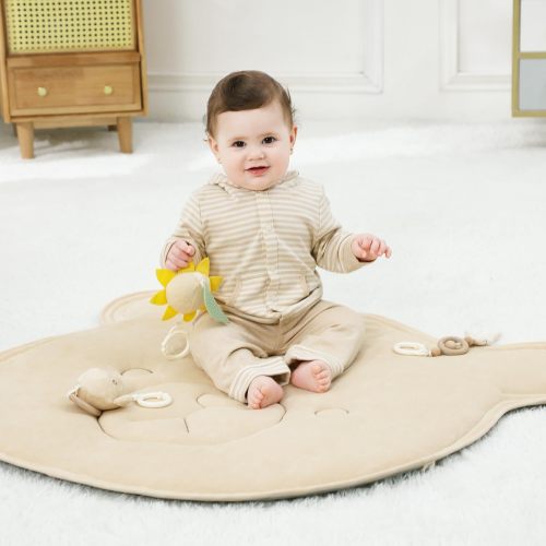 Kids Play Mat and Activity Mat OEM Soft Cotton Tummy Time Mat with Detachable Toys