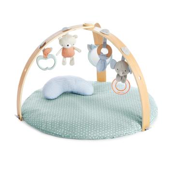 Professional Custom Cozy Spot Reversible Duvet Baby Play Gym with Wooden Toy Bar for Newborns and Up