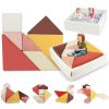 Rectangular Foam Ball Pit Set with Built-in Tangram Soft Play Blocks for Kids Home Play Area