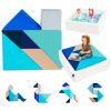 Rectangular Foam Ball Pit Set with Built-in Tangram Soft Play Blocks for Kids Home Play Area