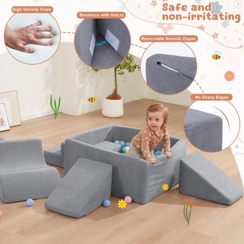Modern Design Foam Ball Pit and Climbing Set for Toddler Play Space