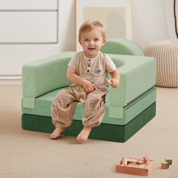 OEM Green Children Foam Couch Kids Moudular Sofa Set for Playroom and Home Use