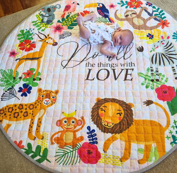 OEM Custom Round Baby Playmat Soft Foam Circle Floor Mat for Infants