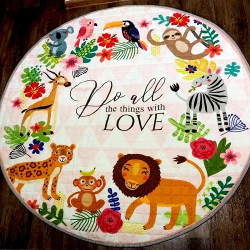 OEM Custom Round Baby Playmat Soft Foam Circle Floor Mat for Infants