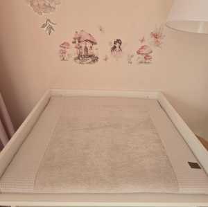 Custom Cotton Baby Changing Mat: Beige Travel Changing Pad