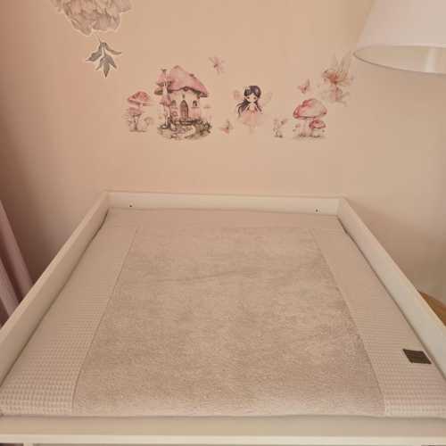 Custom Cotton Baby Changing Mat: Beige Travel Changing Pad