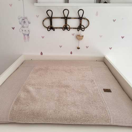Custom Cotton Baby Changing Mat: Beige Travel Changing Pad