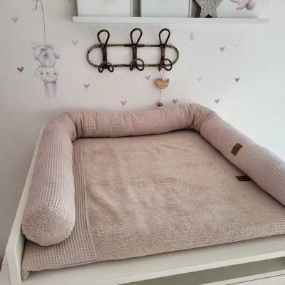 Custom Cotton Baby Changing Mat: Beige Travel Changing Pad