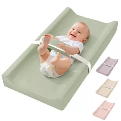 Custom Mini Baby Waterproof PU Foam Portable Baby Changing Pad with Safety Strap