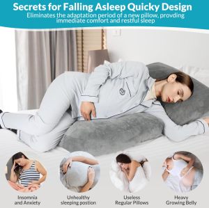 Custom 45 Inch Pregnancy Pillow Full Body Sleeping Pillow with Removable Cover