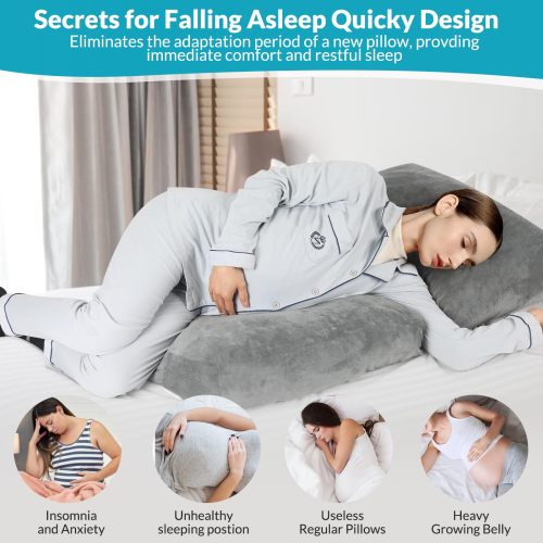 Custom 45 Inch Pregnancy Pillow Full Body Sleeping Pillow with Removable Cover