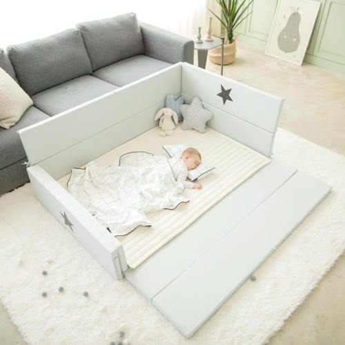 OEM Custom Toddler Floor Bed Compressed Foam with Safety Board Premium Sponge Crib