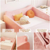 OEM Custom Toddler Floor Bed Compressed Foam with Safety Board Premium Fabric Crib