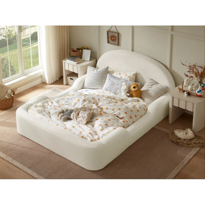 Custom Toddler Floor Bed Compressed Foam with Safety Board Premium Fabric Crib