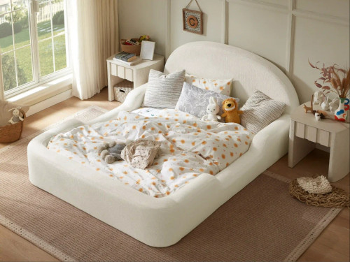 Custom Toddler Floor Bed Compressed Foam with Safety Board Premium Fabric Crib