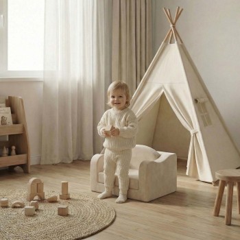 Custom Baby Couch Compressed Foam Chair Foldable Kids Soft Sofa for Playroom