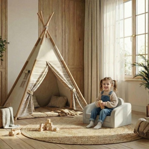 Factory OEM/ODM Custom Baby Couch Compressed Foam Chair Foldable Kids Soft Sofa for Playroom