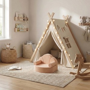 Custom OEM Baby Couch Compressed Foam Chair Foldable Kids Soft Sofa for Playroom