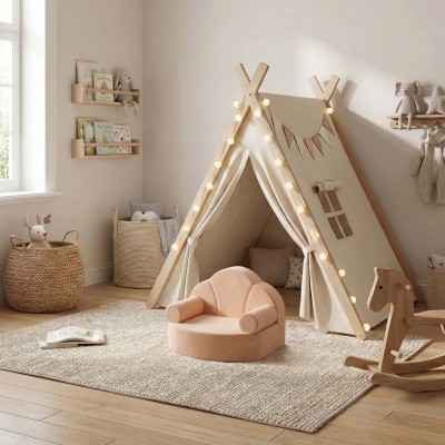 Custom OEM Baby Couch Compressed Foam Chair Foldable Kids Soft Sofa for Playroom