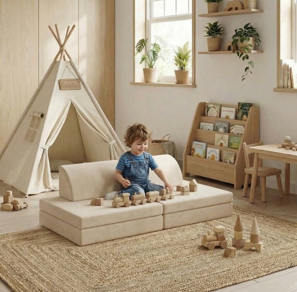 OEM/ODM Custom Kids Play Sofa Plus Modular Play Couch Set 6 Pieces for Playroom