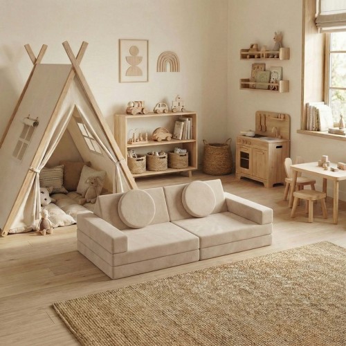 Custom Kids Play Sofa Plus Modular Play Couch Set 8 Pieces for Playroom