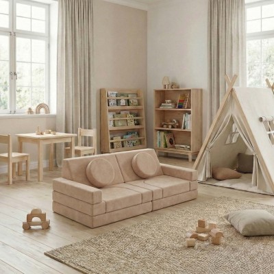 OEM 10 PCS Children Foam Couch Kids Moudular Sofa Set for Playroom and Home Use