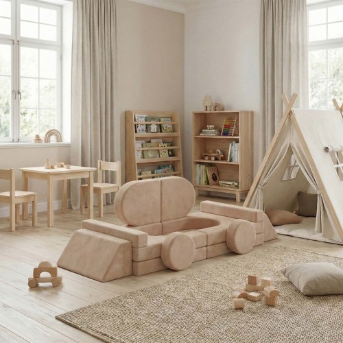 OEM 10 PCS Children Foam Couch Kids Moudular Sofa Set for Playroom and Home Use