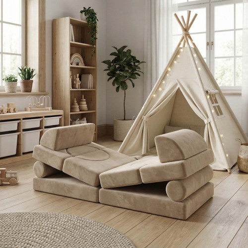 OEM Custom Kids Play Sofa Plus Modular Play Couch Set 11 Pieces for Playroom