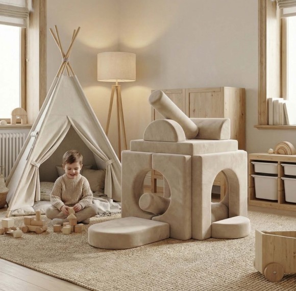 OEM Custom Kids Play Sofa Plus Modular Play Couch Set 11 Pieces for Playroom