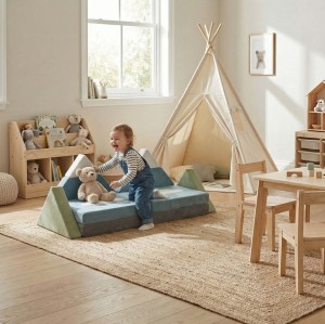 Customizable Modular Play Couch Sofa Bed with Soft Foam Lounging Pads for Kids