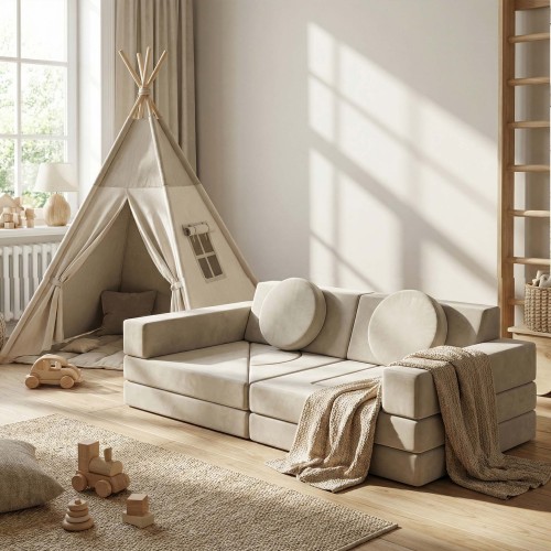 Customized OEM/ODM Modular Children Couch Set for Playroom and Bedroom Comfort