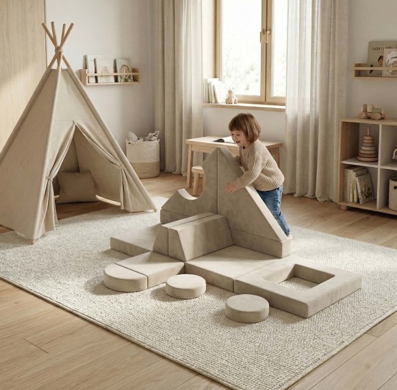 Customized OEM/ODM Modular Children Couch Set for Playroom and Bedroom Comfort