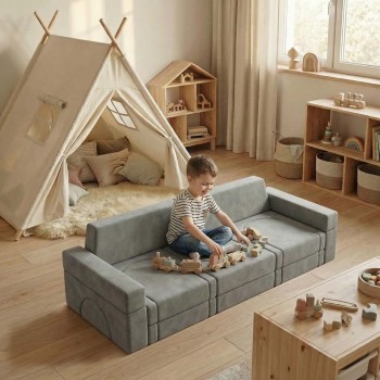 Custom OEM 22 PCS Children Foam Couch Kids Moudular Sofa Set for Playroom and Home Use