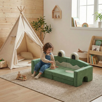 OEM Custom Kids Play Sofa Modular Foam Couch Set for Playroom