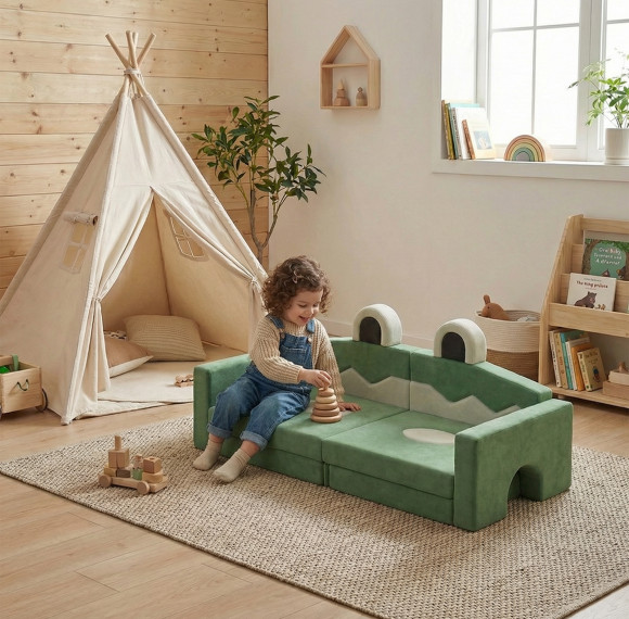 OEM Custom Kids Play Sofa Modular Foam Couch Set for Playroom
