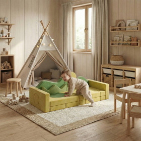 ODM Kids Modular Play Couch Plus Soft Foam Sofa Set for Playroom