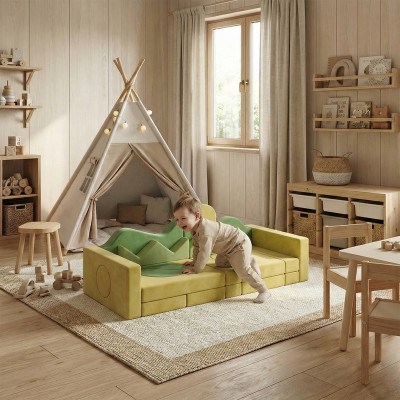 ODM Kids Modular Play Couch Plus Soft Foam Sofa Set for Playroom