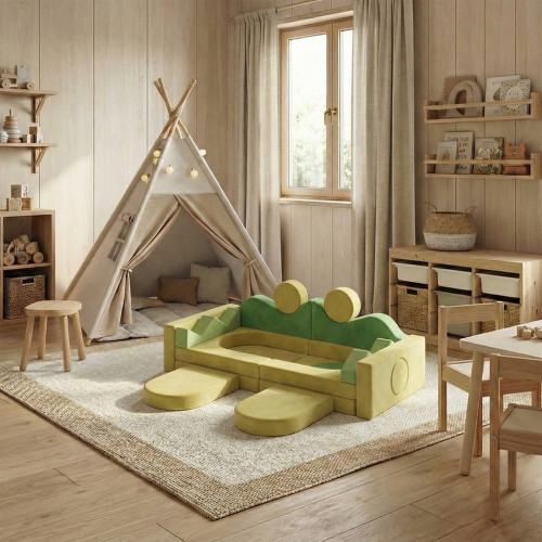 ODM Kids Modular Play Couch Plus Soft Foam Sofa Set for Playroom