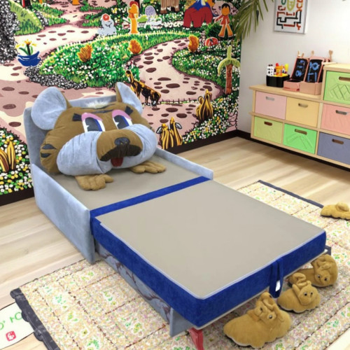 Made-to-Order Factory Kids Pull Out Folding Sofa Bed with Cushion Rest Foam Seat