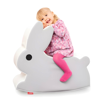 Custom Factory White Rabbit Shape Kids Stool Soft Foam Seat for Indoor Play
