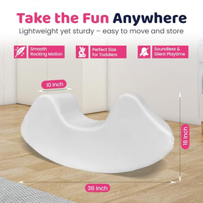Custom Factory White Kids Rocking Chair Soft Foam Seat for Indoor Play
