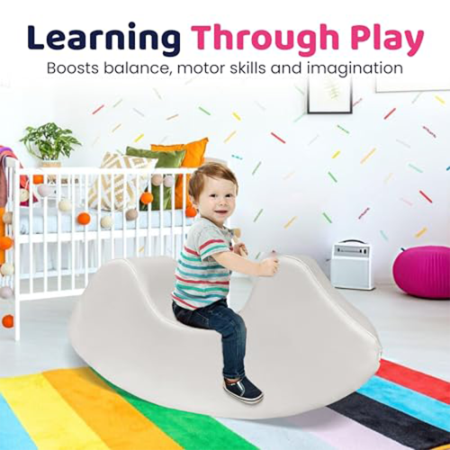 Custom Factory White Kids Rocking Chair Soft Foam Seat for Indoor Play