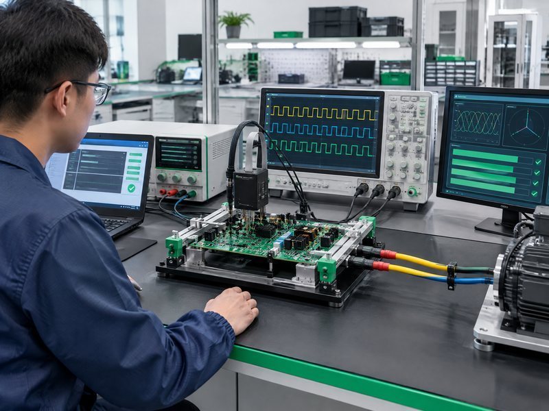 Illustrative firmware programming and functional test for a pump controller PCBA