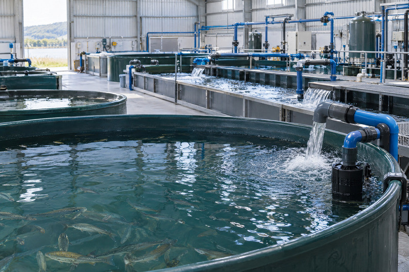 Jinwa PSC-35000 pond waterfall pump application for aquaculture and fish farming in the UK