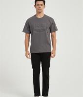 Custom 100% Cotton Men's Sports Short-sleeved T-shirt | Solid Color With Foam Printing Pattern