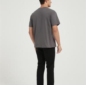 Custom 100% Cotton Men's Sports Short-sleeved T-shirt | Solid Color With Foam Printing Pattern