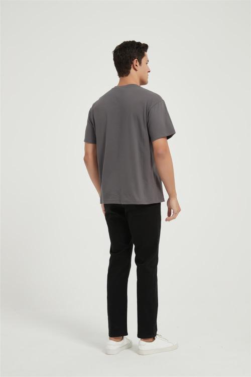 Custom 100% Cotton Men's Sports Short-sleeved T-shirt | Solid Color With Foam Printing Pattern